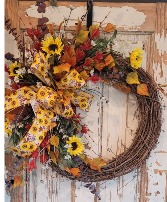 Sunflower Fall wreath Grapevine wreath