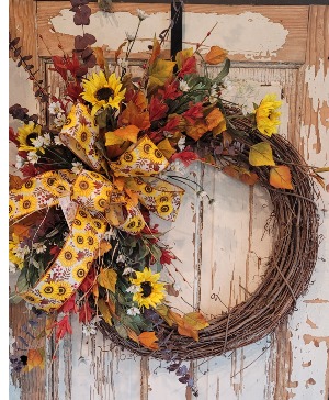 Sunflower Fall wreath Grapevine wreath