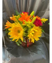Sunflower Frenzy  Vased