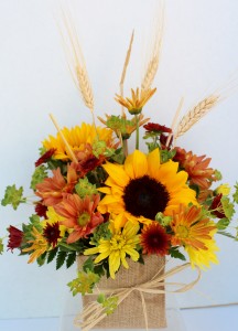 Sunflower Harvest Fresh Flower Arrangement In Troy Mi Della S Maple Lane Florist