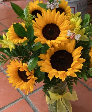 Sunflower in vase Birthday flowers
