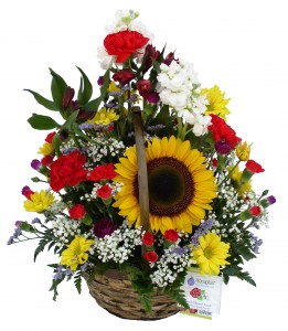 Sunflower Sunshine Basket Arrangement