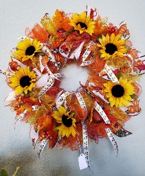 Sunflower Mesh Wreath  