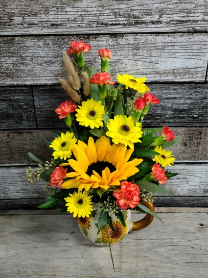 Sunflower  Mug arrangement 