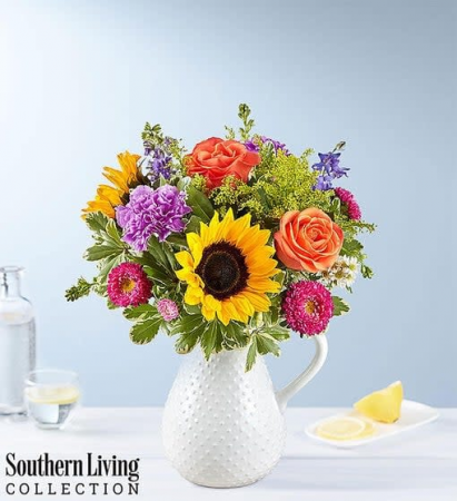 Sunflower Pitcher Mix Of Florals 