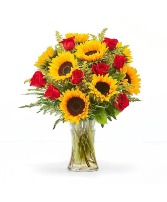 Sunflower Romance  Vase 