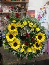 Sunflower & Rose  Standing Wreath