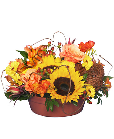 SUNFLOWER SENSATION Centerpiece in Richland, WA | ARLENE'S FLOWERS AND GIFTS