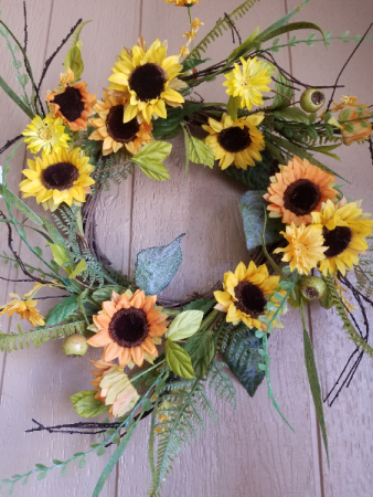Sunflower silk wreath 