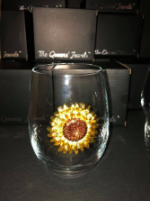 Sunflower Stemless Glass 