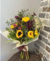 Sunflower Sunset vase ready Wrapped Bouquet