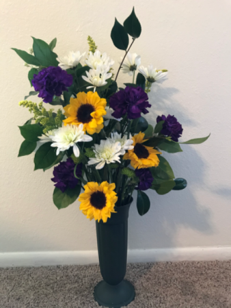 Sunflower Trinity Urn Funeral Home Flowers