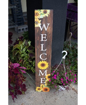 Sunflower welcome porch sign 