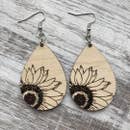 Sunflower   Wood Earrings