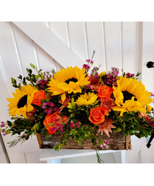 Sunflower Woodbox Boxed Arrangement