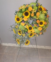 Sunflower Wreath Sympathy Tribute