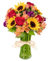 Sunflowers and a colorful mix Arrangement  