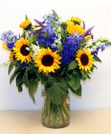 Sunflowers and butterfly vase Every day