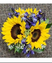 Sunflowers and Delphinium Prom Bouquet FHF-P63 Pick up only 