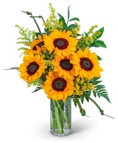 Sunflowers and Love Knots Flower Arrangement