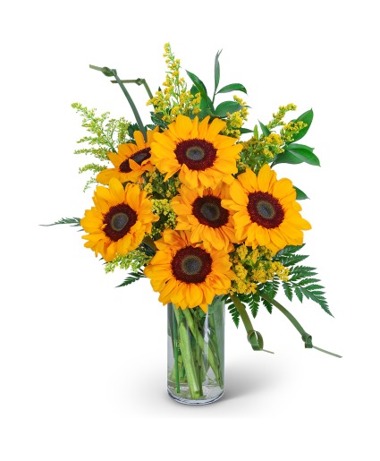 Sunflowers and Love Knots Flower Arrangement