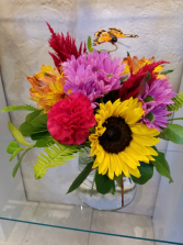 Sunflowers and mixed flowers 