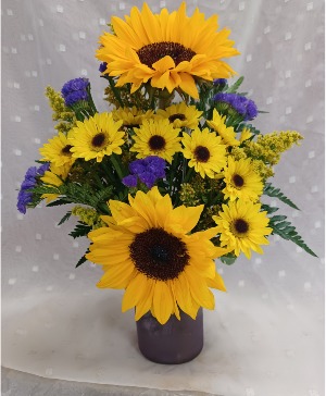 Sunflowers and Purple M-1 Mothers Day