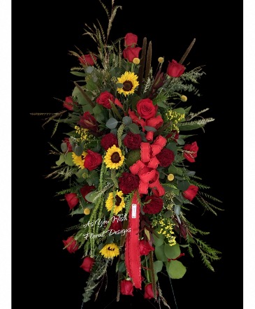 Sunflowers and red roses Spray Spray in Ashland City, TN | As You Wish Floral Designs by Kimberly McCord