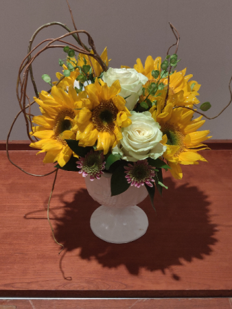 Sunflowers and roses