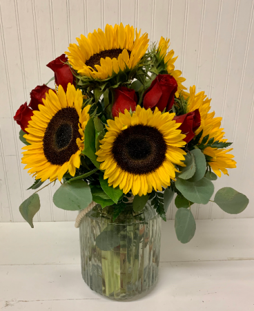 Sunflowers and Roses