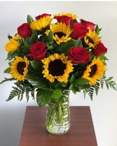 Sunflowers and Roses 