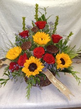 Sunflowers and roses 