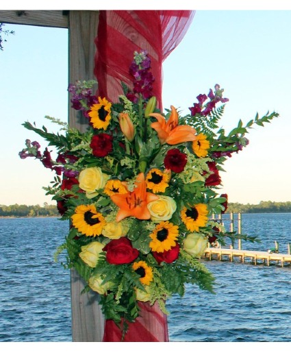Sunflowers and Roses Ceremony Arrangement