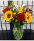 Sunflowers and Roses Fresh Arrangement 