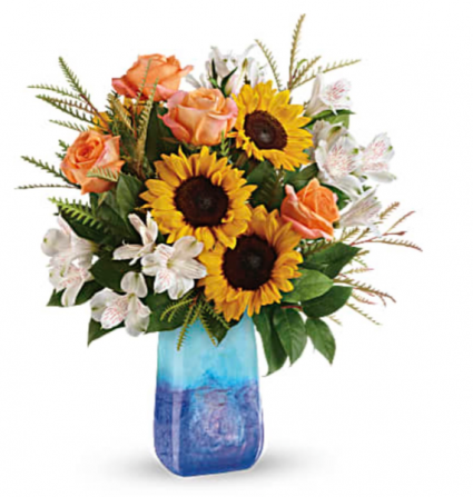 Sunflowers and roses  Vase 