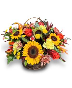 Sunflowers and Squashes Fall Basket