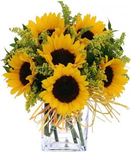Sunflowers Cube Vase