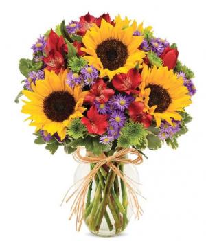 SUNFLOWERS FESTIVAL VASE ARRANGEMENT