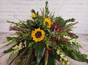 Sunflowers & Foliage  Casket Spray FD-52