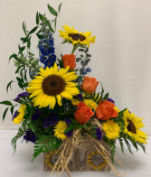 Sunflower Mixed Arrangement in Sunflower Box Fresh Arrangement