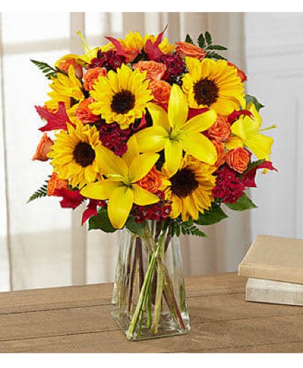Sunflowers, Lilies, Mums