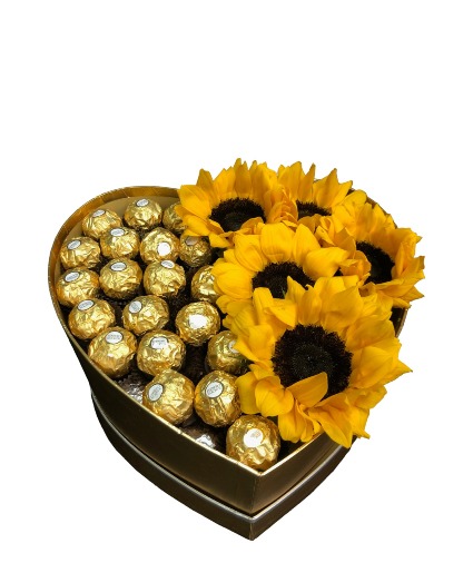 Sunflowers & Rocher Arrangement