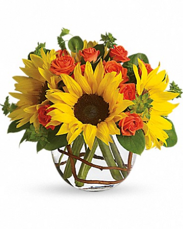Sunflowers & Spray Roses Flower Bouquet