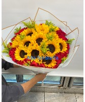 Sunflowers with roses All occasions