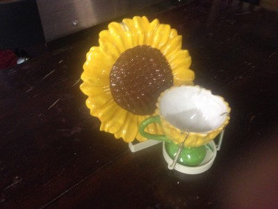 sunflowerteacup w/flowers 25.00 