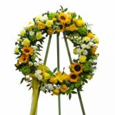 SUNFLOWER/YELLOW ROSE WREATH R-6 WAS 245.00. Now $150.00