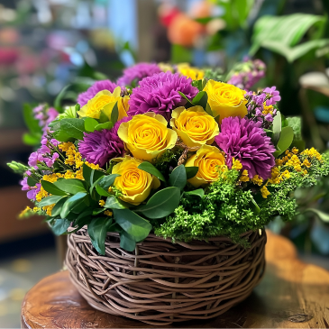Sunlit Harmony Basket in Coconut Grove, FL | Luxury Flowers Sunlit Harmony Basket in Coconut Grove, FL | Luxury Flowers