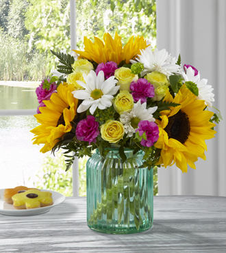 Sunlit Meadows Aqua Vase