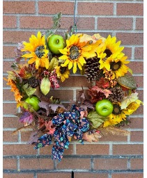 Sunny Apples Autumn Wreath 