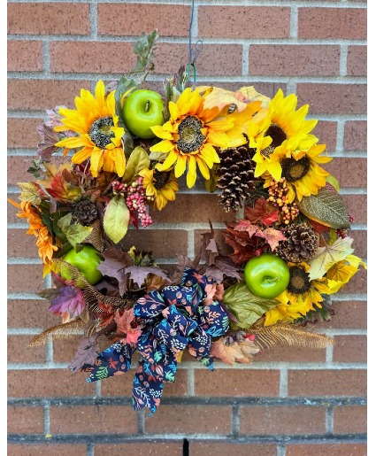 Sunny Apples Autumn Wreath 